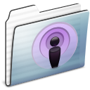 Podcast Folder Graphite Stripe Sidebar Icon 128x128 png